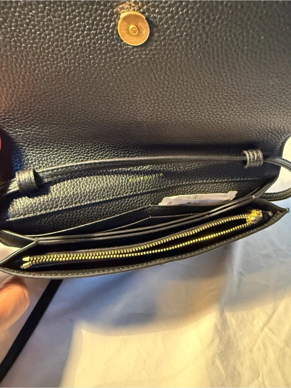 Tory Burch Crossbody Black Pebbled Leather McGraw Bag